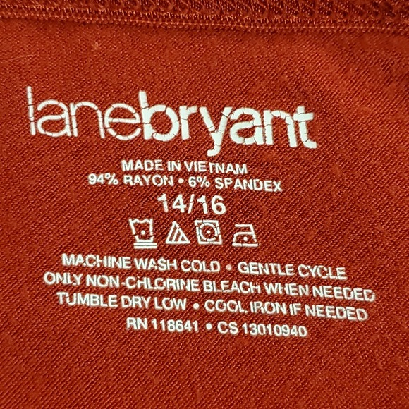 Lane Bryant Womens Y2K Babydoll Lace Trim Cami Size‎ 14 Red Preppy 90S Stretch - Picture 4 of 9